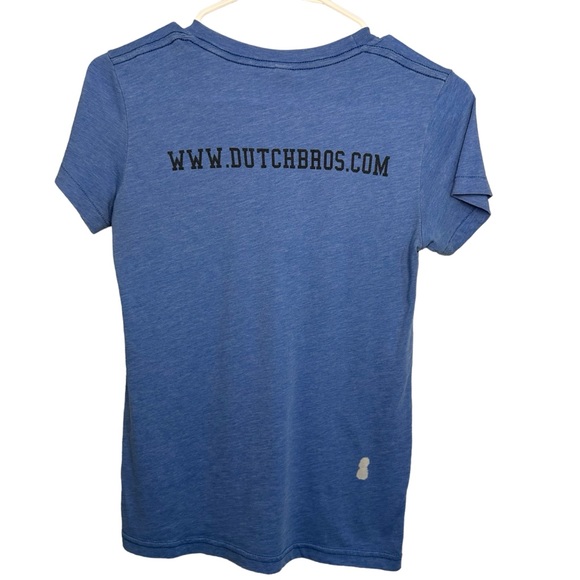 Dutch Bros Vintage “Cyber Bowl” Soft Blue T RARE Peace www.dutchbros.com SMALL - Picture 2 of 7